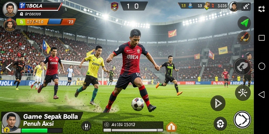 Tampilan gameplay mendebarkan dari <strong>11BOLA</strong> saat pertandingan berlangsung.