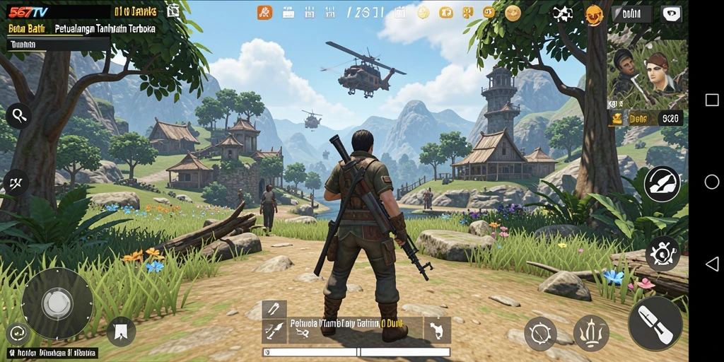 Screenshot gameplay 567TV menampilkan aksi eksplorasi di dunia terbuka.