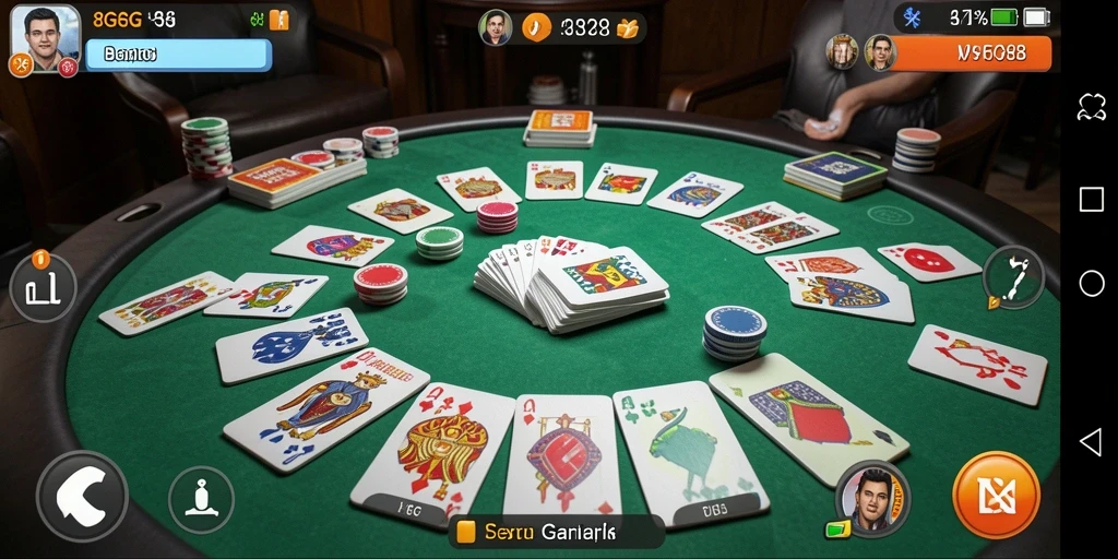 Screenshot gameplay <strong>8G8G</strong> menunjukkan keseruan bermain Gaple secara online.