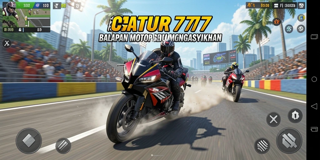 Tampilan aksi balapan motor yang seru di CATUR777.