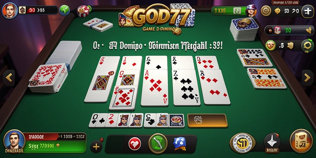 Screenshot gameplay GOD77 yang menunjukkan keseruan bermain Domino.