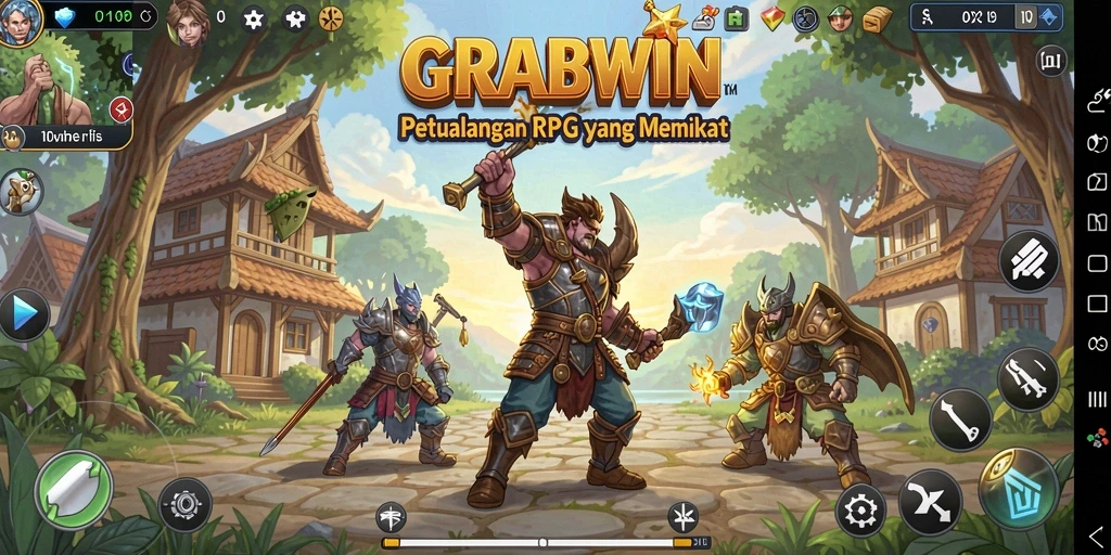Tampilan gameplay menawan dari GRABWIN yang penuh aksi.
