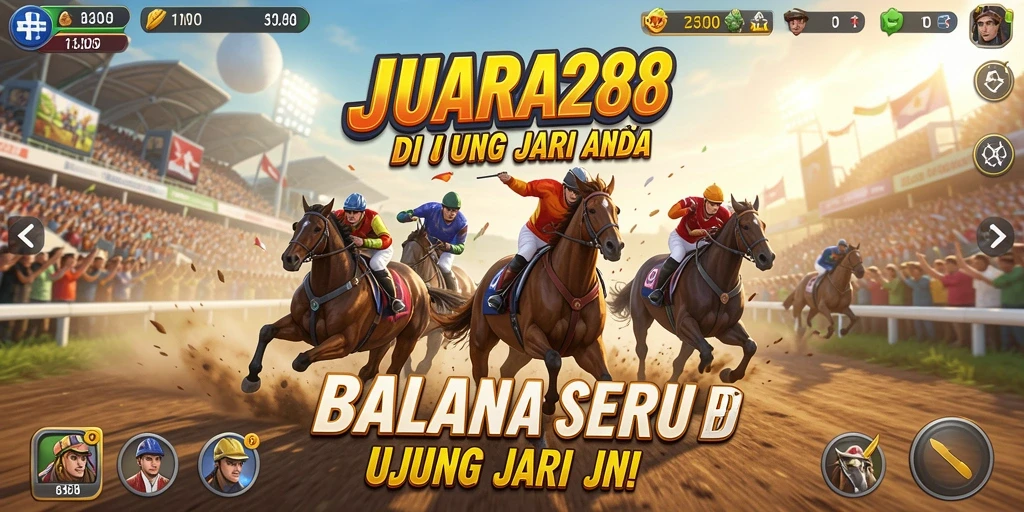 Tampilan gameplay JUARA288 yang menampilkan balapan seru dan menegangkan.