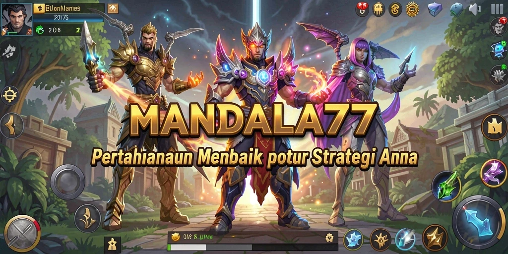Tampilan gameplay MANDALA77 yang menegangkan dalam pertarungan Tower Defense.