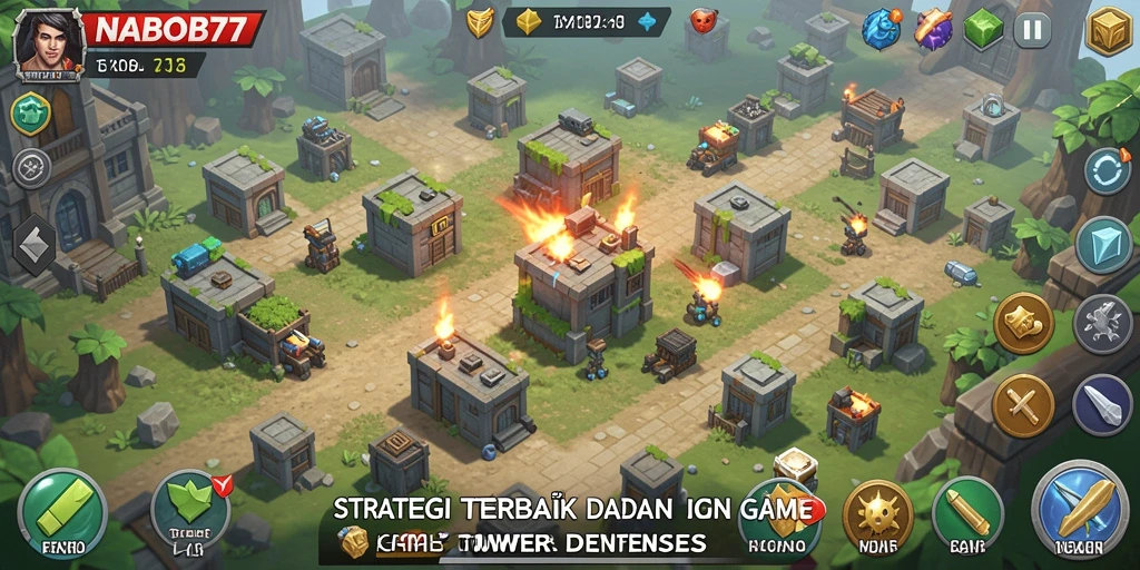Tampilan gameplay Tower Defense yang seru dan menantang.