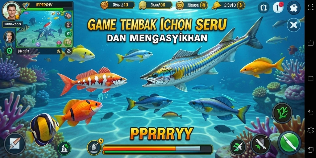 Tampilan mendebarkan dari gameplay Tembak Ikan di PPRRYY.