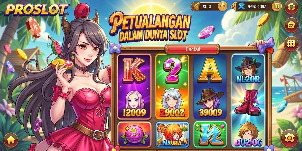Gameplay seru PROSLOT dengan karakter anime unik.