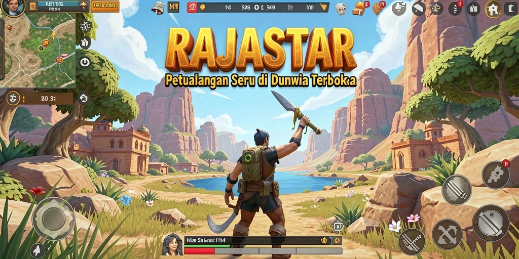 Gameplay RAJASTAR yang menarik dalam dunia terbuka.
