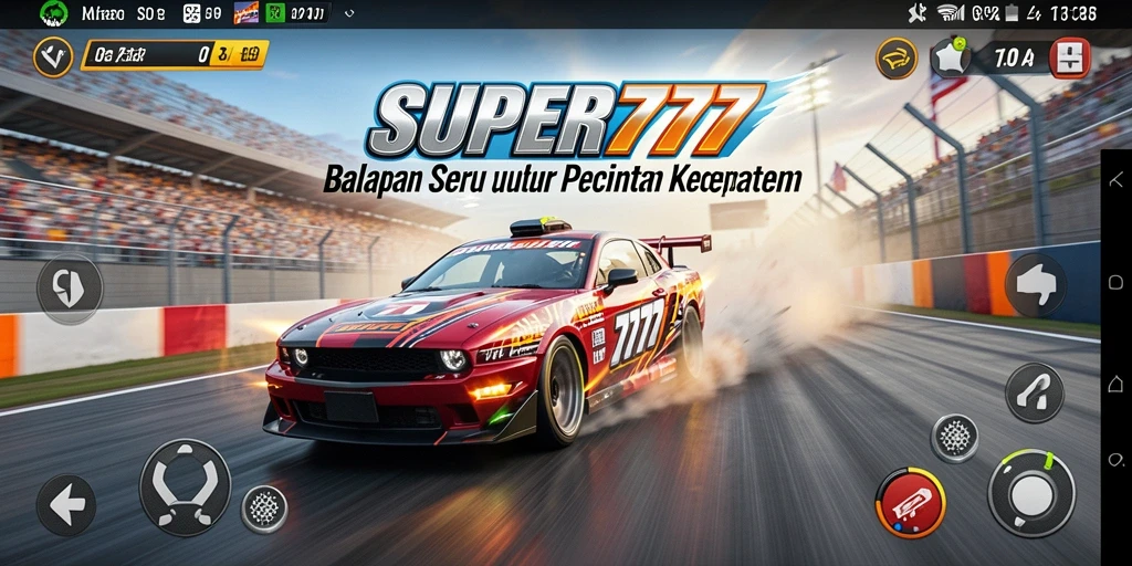 Gameplay menegangkan di lintasan balap SUPER777.