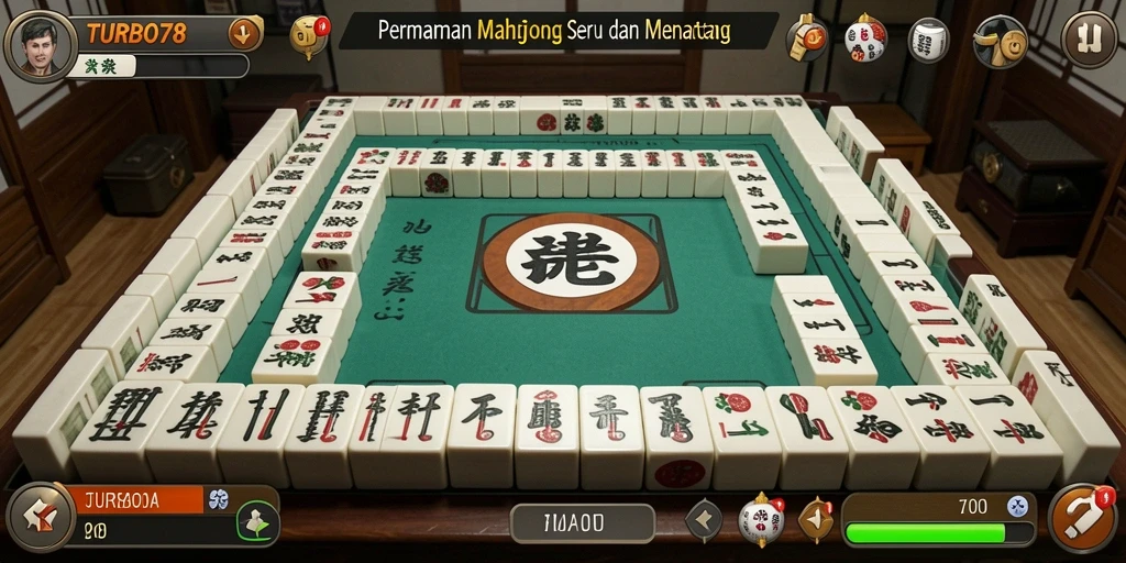 Tampilan gameplay TURBO78 yang menakjubkan dan seru dalam permainan Mahjong.