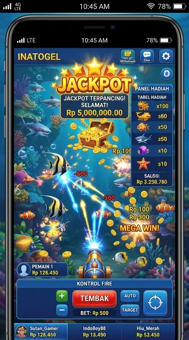 Tangkapan layar aplikasi inatogel dengan antarmuka yang menarik.